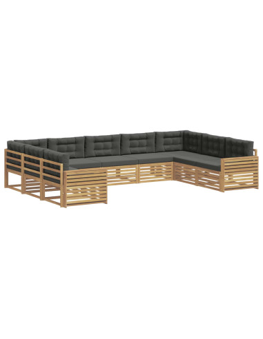 Set di divani da esterno 9 pcs Bianco e Antracite