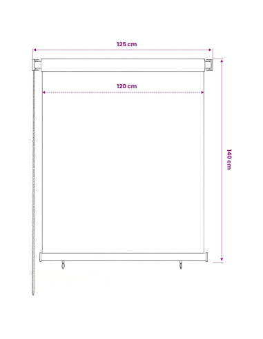 Tenda a Rullo per Esterni 120x140 cm Verde Scuro HDPE