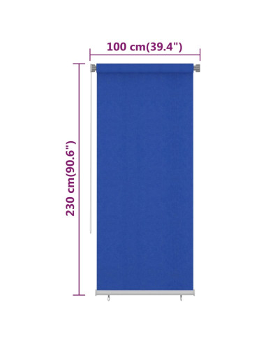 Tenda a Rullo per Esterni 100x230 cm Blu HDPE