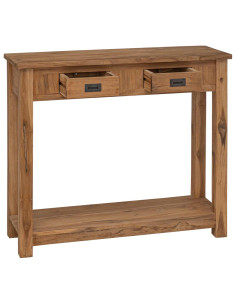 Tavolo consolle Naturale 90 x 30 x 80 cm Legno di teak solido 2