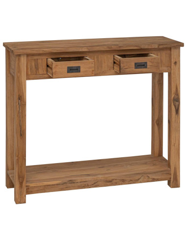 Tavolo consolle Naturale 90 x 30 x 80 cm Legno di teak solido