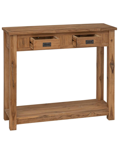 Tavolo consolle Naturale 90 x 30 x 80 cm Legno di teak solido
