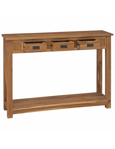 Tavolo consolle Naturale 110 x 30 x 80 cm Legno di teak solido