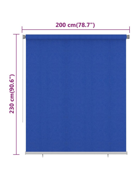 Tenda a Rullo per Esterni 200x230 cm Blu HDPE