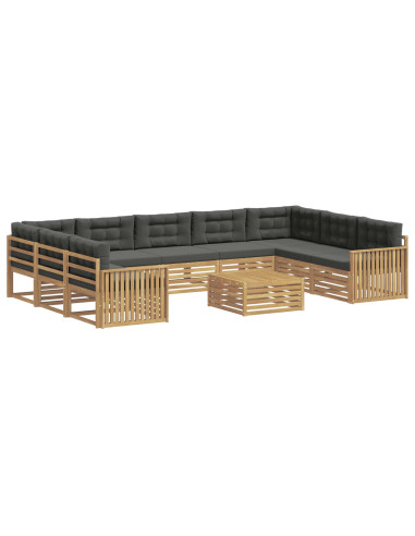 Set di divani da esterno 10 pcs Bianco e Antracite