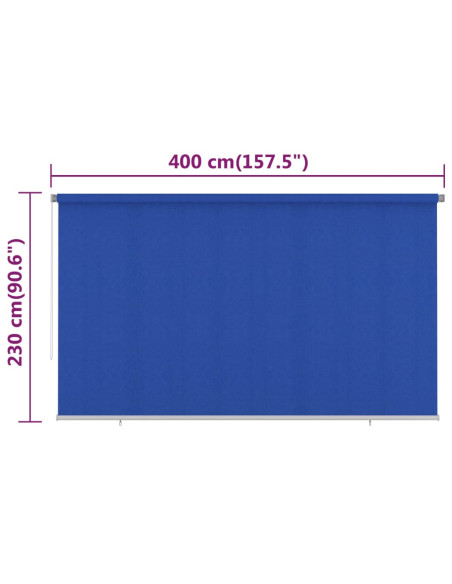 Tenda a Rullo per Esterni 400x230 cm Blu HDPE