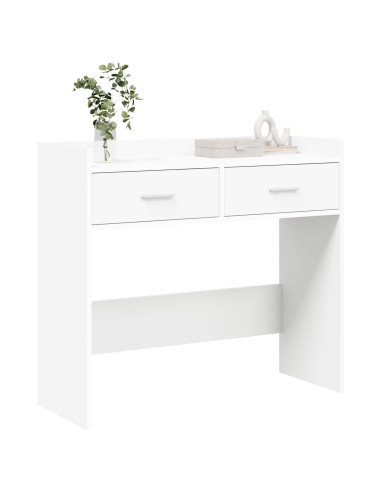 Tavolo consolle Bianco 90 x 35 x 80 cm Legno ingegnerizzato