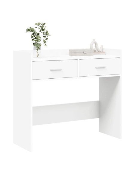 Tavolo consolle Bianco 90 x 35 x 80 cm Legno ingegnerizzato