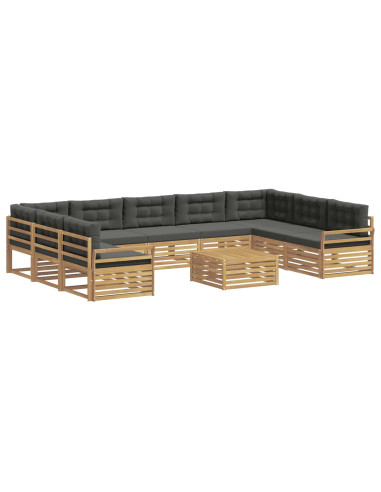Set di divani da esterno 10 pcs Bianco e Antracite