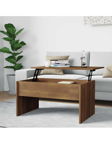 Tavolino Rovere Marrone 80x50,5x41,5 cm in Legno Multistrato