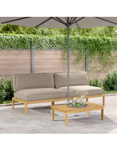 Set di divani con cuscino 2 pcs Talpa Legno di Acacia Massello