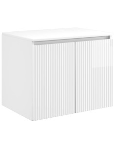 Mobiletto da Bagno a Muro Bianco Lucido 62,5 x 44,5 x 50 cm