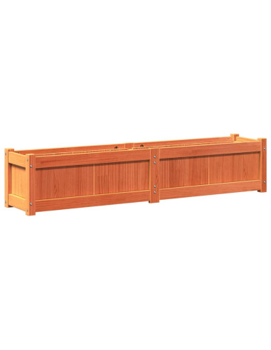 Fioriera Giardino Marrone Cera 150x31x31 cm Legno Massello Pino