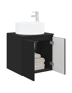 Mobile lavabo da parete Nero 49,5 x 44,5 x 65,5 cm 2