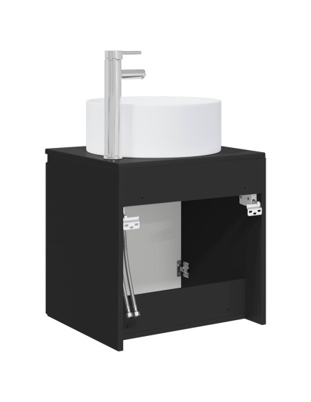 Mobile lavabo da parete Nero 49,5 x 44,5 x 65,5 cm