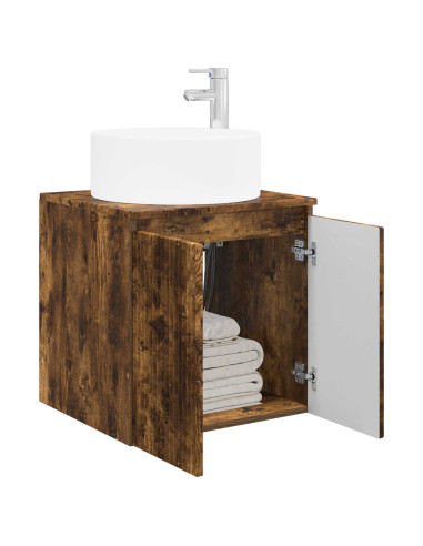 Mobile lavabo da parete Rovere Fumo 49,5 x 44,5 x 65,5 cm