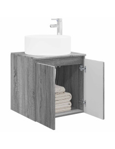 Mobile lavabo da parete Sonoma grigio 49,5 x 44,5 x 65,5 cm 2