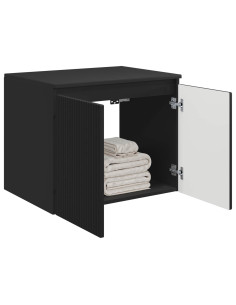 Mobiletto da Bagno a Muro Nero 62,5 x 44,5 x 50 cm 2