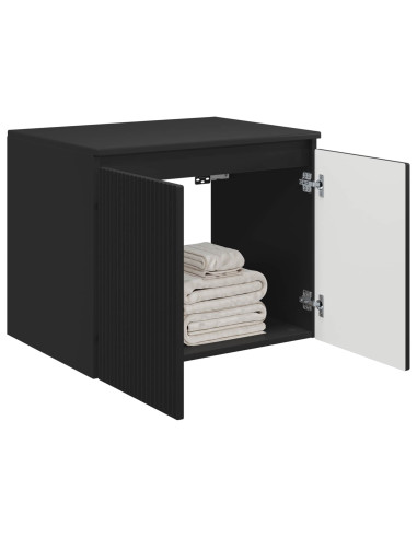 Mobiletto da Bagno a Muro Nero 62,5 x 44,5 x 50 cm