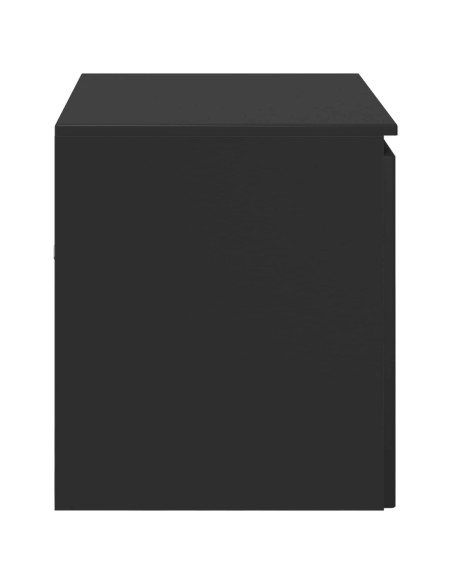 Mobiletto da Bagno a Muro Nero 62,5 x 44,5 x 50 cm