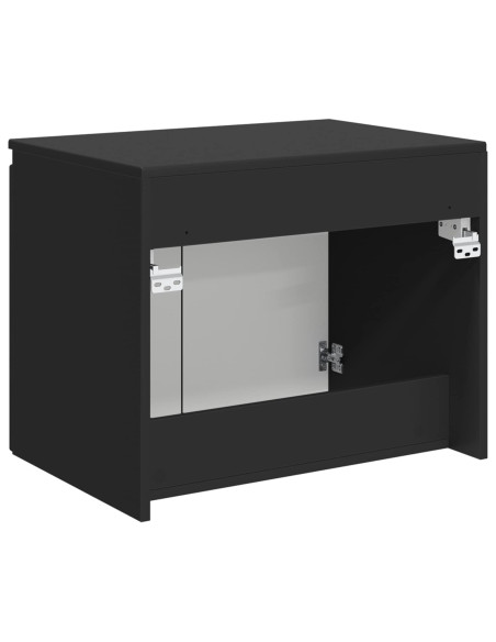 Mobiletto da Bagno a Muro Nero 62,5 x 44,5 x 50 cm