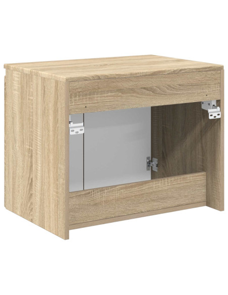 Mobiletto da Bagno a Muro Rovere Sonoma 62,5 x 44,5 x 50 cm