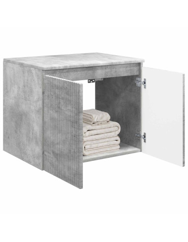 Mobiletto da Bagno a Muro Grigio Cemento 62,5 x 44,5 x 50 cm