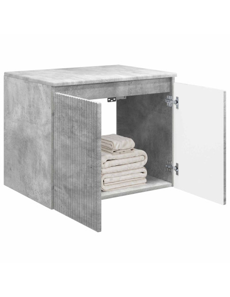 Mobiletto da Bagno a Muro Grigio Cemento 62,5 x 44,5 x 50 cm
