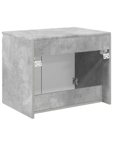 Mobiletto da Bagno a Muro Grigio Cemento 62,5 x 44,5 x 50 cm