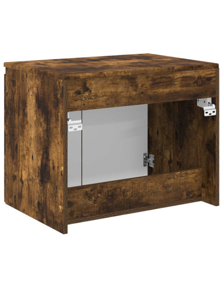 Mobiletto da Bagno a Muro Rovere Fumo 62,5 x 44,5 x 50 cm