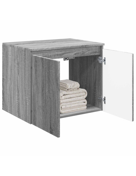 Mobiletto da Bagno a Muro Sonoma grigio 62,5 x 44,5 x 50 cm