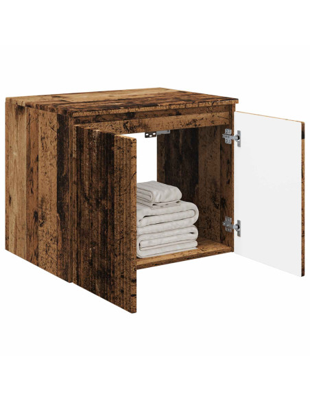 Mobiletto da Bagno a Muro Legno antico 62,5 x 44,5 x 50 cm