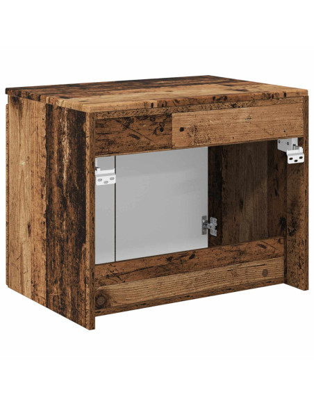 Mobiletto da Bagno a Muro Legno antico 62,5 x 44,5 x 50 cm