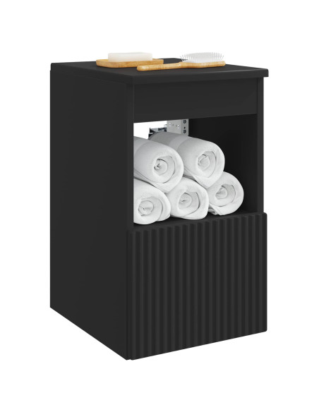 Mobile da Bagno Nero 30 x 35 x 50 cm Legno ingegnerizzato
