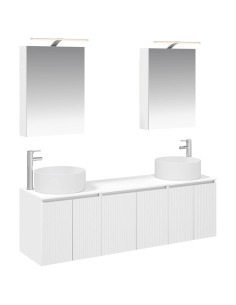 Set di Armadi da Bagno 5 pcs Bianco Legno ingegnerizzato