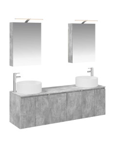 Set di Armadi da Bagno 5 pcs Grigio Cemento