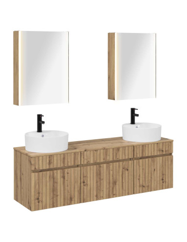 Set di Armadi da Bagno 5 pcs Rovere Artigianale