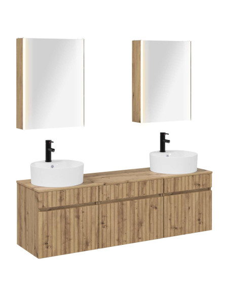 Set di Armadi da Bagno 5 pcs Rovere Artigianale