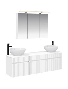 Set di Armadi da Bagno 4 pcs Bianco 100 x 14,5 x 70 cm