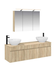 Set di Armadi da Bagno 4 pcs Rovere Sonoma Legno ingegnerizzato