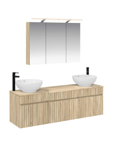 Set di Armadi da Bagno 4 pcs Rovere Sonoma Legno ingegnerizzato