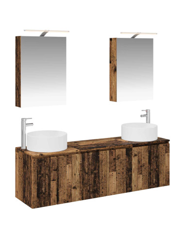 Set di Armadi da Bagno 5 pcs Legno antico Legno ingegnerizzato
