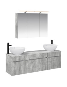Set di Armadi da Bagno 4 pcs Grigio Cemento