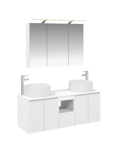 Set di Armadi da Bagno 4 pcs Bianco 100 x 14,5 x 70 cm