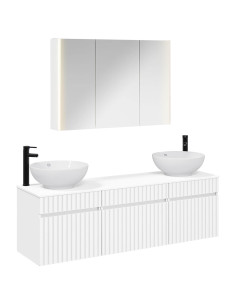 Set di Armadi da Bagno 4 pcs Bianco 103,5 x 15,5 x 70 cm