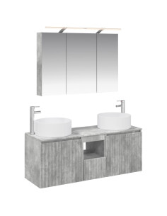 Set di Armadi da Bagno 4 pcs Grigio Cemento 100 x 14,5 x 70 cm