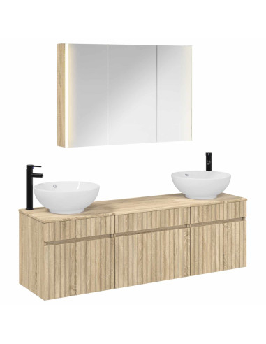 Set di Armadi da Bagno 4 pcs Rovere Sonoma 103,5 x 15,5 x 70 cm