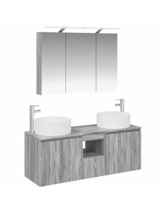 Set di Armadi da Bagno 4 pcs Sonoma grigio 100 x 14,5 x 70 cm