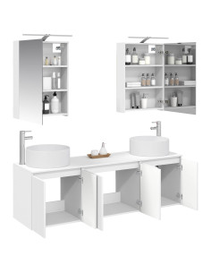 Set di Armadi da Bagno 5 pcs Bianco Legno ingegnerizzato 2