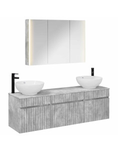 Set di Armadi da Bagno 4 pcs Grigio Cemento